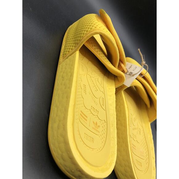 NWT Adidas Originals Pharrell Mens 12 Yellow Chancletas HU Boost Slides HO4407 - Picture 7 of 12